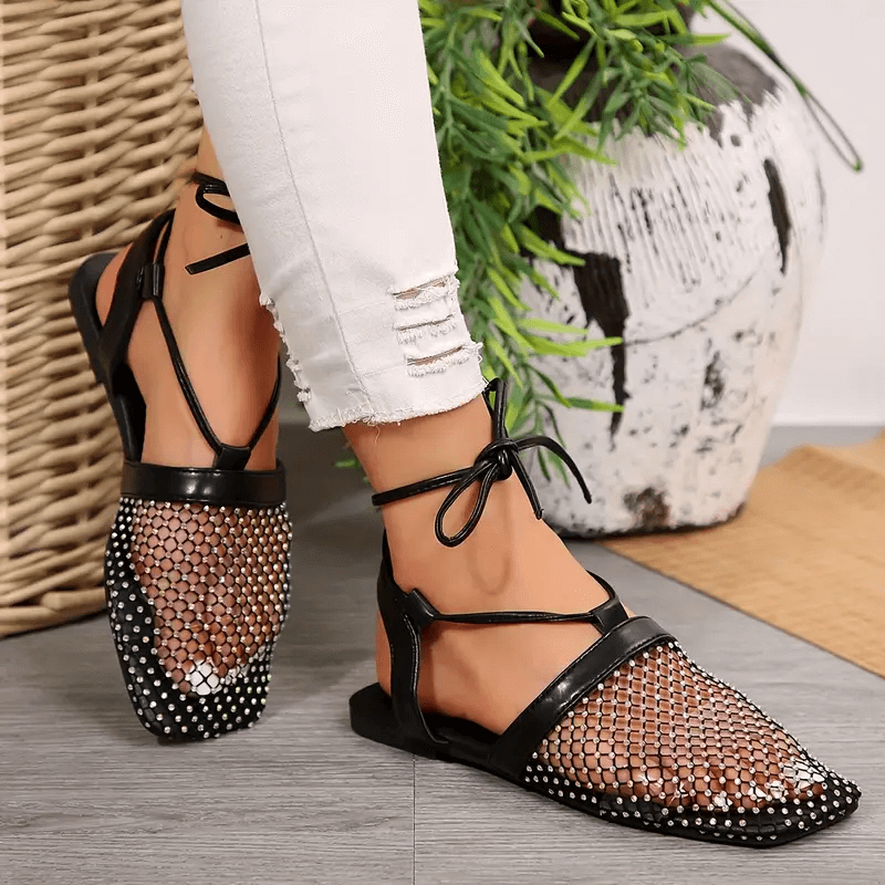 D.B Cooper Black RhineStone Sandal