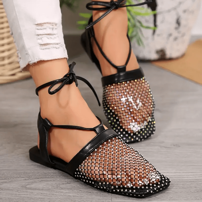 D.B Cooper Black RhineStone Sandal