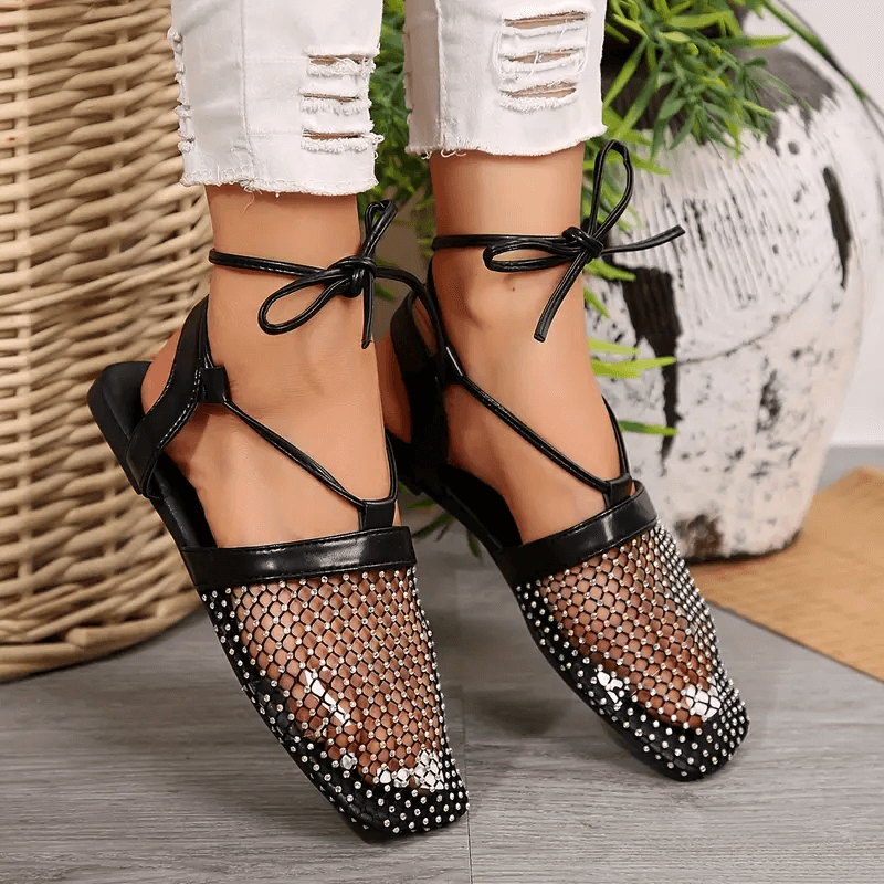 D.B Cooper Black RhineStone Sandal
