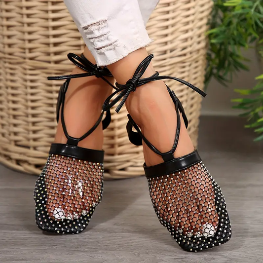 D.B Cooper Black RhineStone Sandal