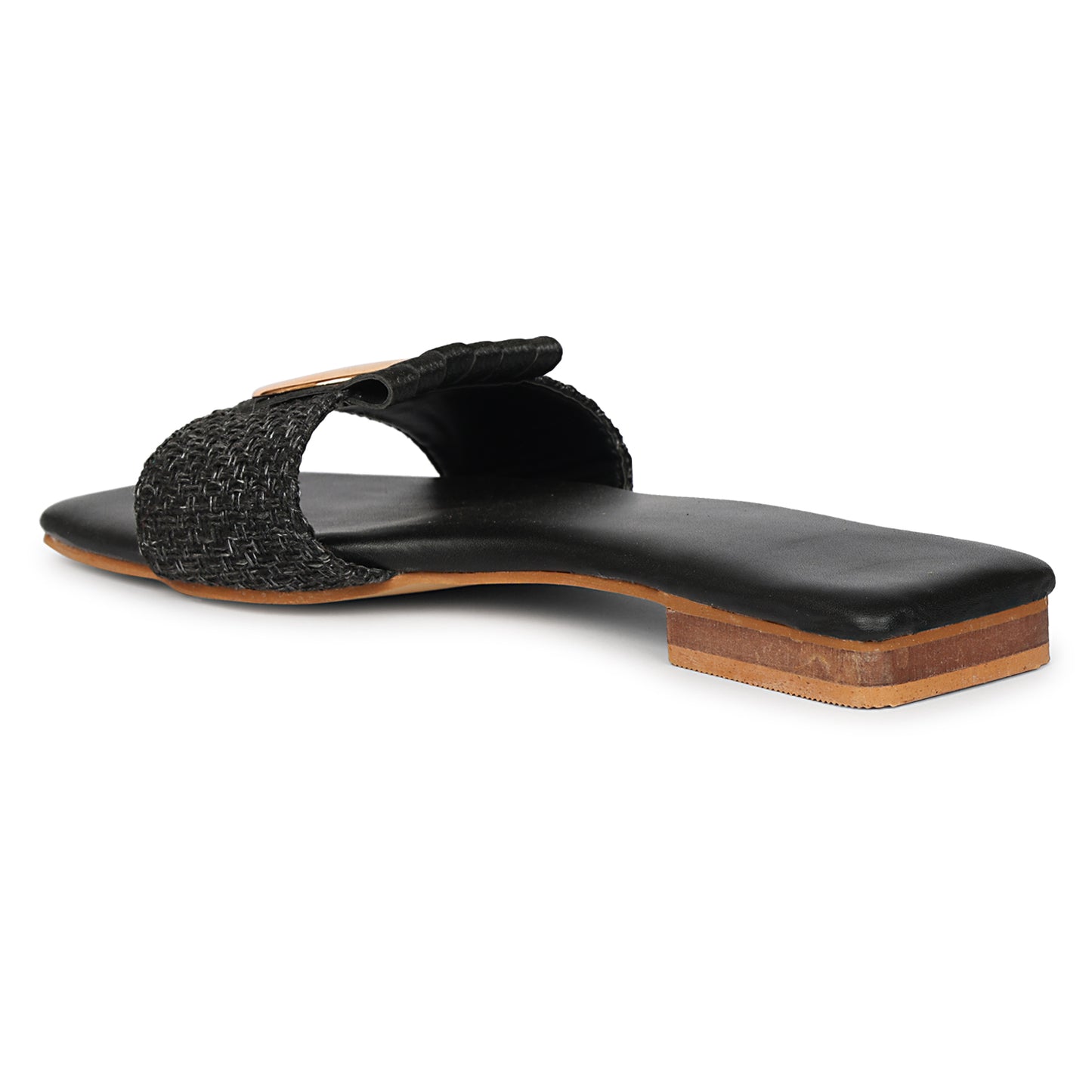 Black Flat Heel Slipper